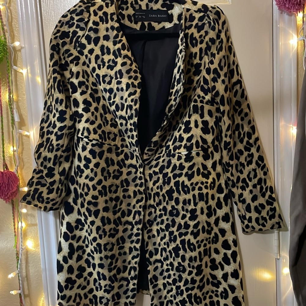Zara Basic Animal Print Jacket In Medium - image 5